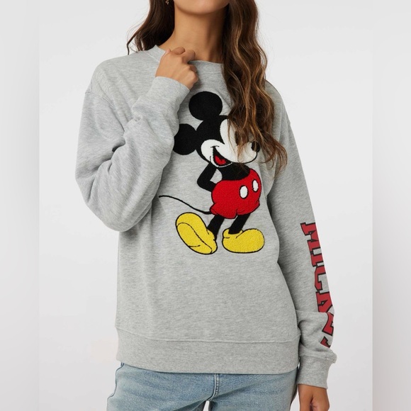 Disney Other - Mickey Mouse Textured Chenille Mickey Crewneck Sweatshirt Women’s XS